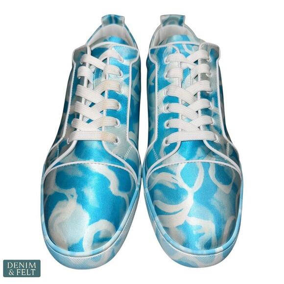 Christian‎ Louboutin Louis Junior Swirls Low Sneakers Blue White Men’s 46 NEW main image 5